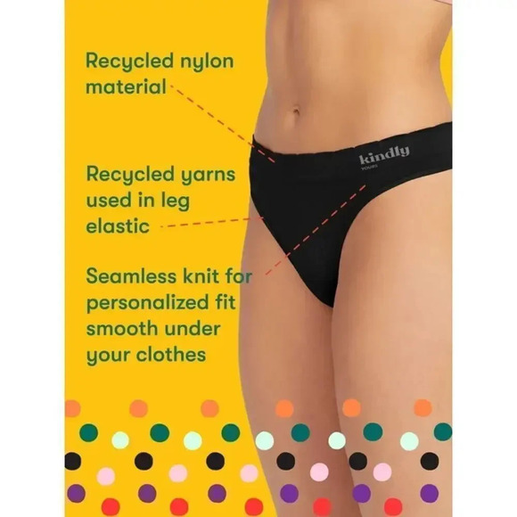 Kindly Yours sustainable seamless thong 3 pack - Picture 3 of 4